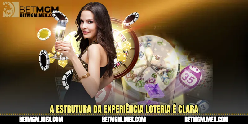 A estrutura da experiência Loteria é clara