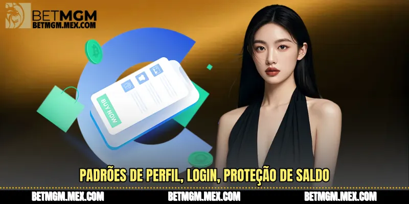 Padrões de perfil, login, proteção de saldo